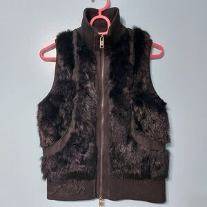 Abercrombie & Fitch Black Faux Fur Vest